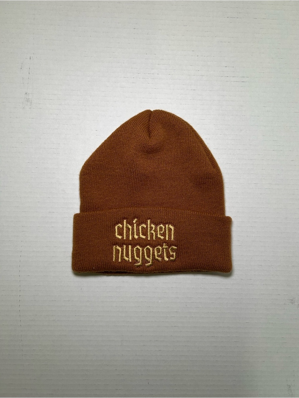 Cap America “Chicken Nuggets” Brown Knit Beanie - One Size
